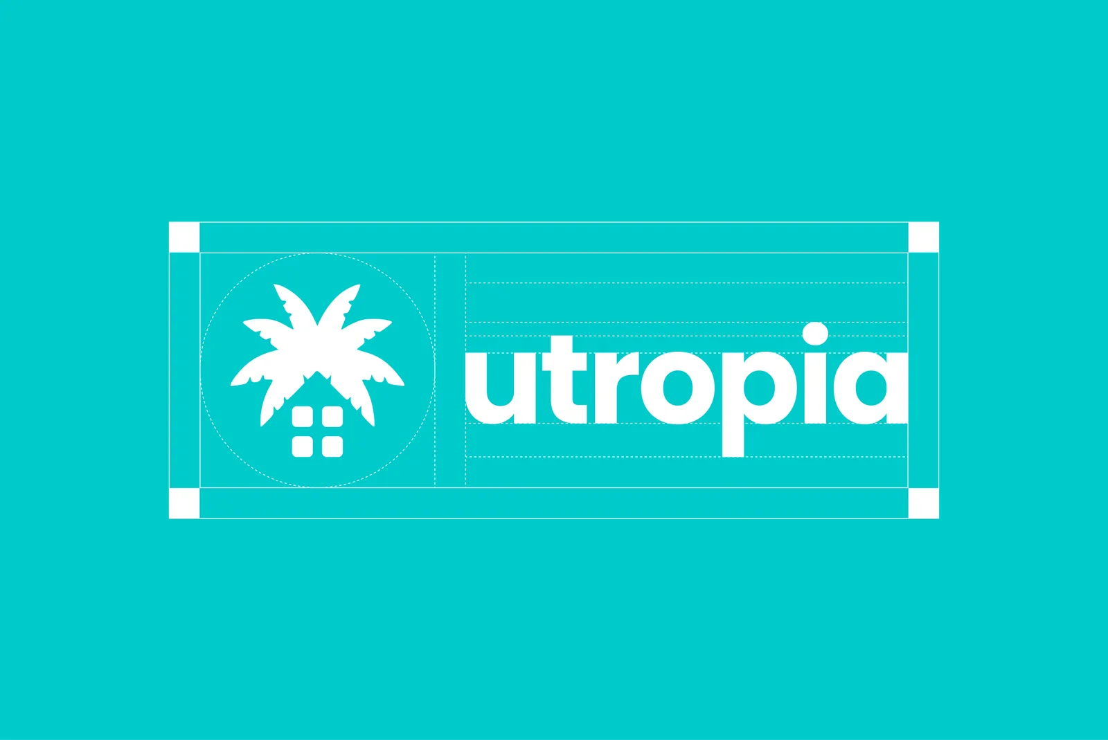 The lockup on its construction grid — clear space, the mark's circle, and the baseline the wordmark sits on